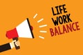 Handwriting text Life Work Balance. Concept meaning stability person needs between his job and personal time Symbol Royalty Free Stock Photo