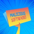 Handwriting text Malicious Software. Concept meaning the software that brings harm to a computer system Hand Holding and