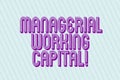 Handwriting text Managerial Working Capital. Concept meaning Shortterm liabilities and shortterm assets Blank Pastel