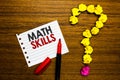 Handwriting text Math Skills. Concept meaning starting to learn how to count numbers add divide use equation Paper marker crumpled Royalty Free Stock Photo
