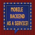 Handwriting text Mobile Backend As A Service. Concept meaning Mbaas Link web and mobile apps to cloud storage Square Royalty Free Stock Photo