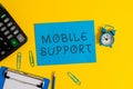 Handwriting text Mobile Support. Concept meaning Provides maintenance on portable devices technical issues Clipboard Royalty Free Stock Photo