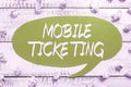 Sign displaying Mobile Ticketing. Business concept concealment of the origins of illegally obtained money