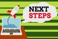 Handwriting text Next Steps. Concept meaning something you do or plan after you ve finished something else Successful
