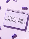 Inspiration showing sign Nicotine Addiction. Concept meaning condition of being addicted to smoking or tobacco consuming Royalty Free Stock Photo