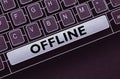 Handwriting text Offline. Concept meaning Not having directly connected to a computer or external network Royalty Free Stock Photo