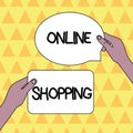 Handwriting text Online Shopping. Concept meaning allows consumers to buy their goods over the Internet Two Blank