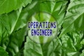 Inspiration showing sign Operations Engineer. Business showcase analyze and design operation that will improve work flow