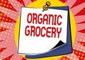 Handwriting text Organic Grocery. Business concept market with foods grown without the use of fertilizers Colorful