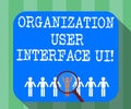Handwriting text Organization User Interface Ui. Concept meaning Online Website analysisagement strategies Magnifying