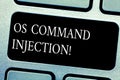 Handwriting text Os Comanalysisd Injection. Concept meaning Attack technique used for illegal execution of comanalysisds Royalty Free Stock Photo