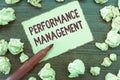 Handwriting text Performance Management. Concept meaning Improve Employee Effectiveness overall Contribution Royalty Free Stock Photo