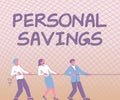 Handwriting text Personal Savings. Business concept A method of assessing human personality constructs Abstract Typing
