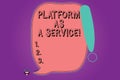 Handwriting text Platform As A Service. Concept meaning Mobile online technologies assistance support Blank Color Speech Royalty Free Stock Photo
