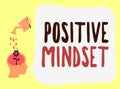 Handwriting text Positive Mindset. Concept meaning mental and emotional attitude that focuses on bright side Royalty Free Stock Photo