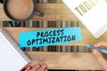 Handwriting text Process Optimization. Concept meaning Improve Organizations Efficiency Maximize Throughput Royalty Free Stock Photo