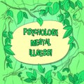 Handwriting text Psychology Mental Illness. Concept meaning Psychiatric disorder Mental health condition Tree Branches Scattered Royalty Free Stock Photo