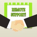 Handwriting text Remote Support. Concept meaning help endusers to solve computer problems and issues remotely. Royalty Free Stock Photo