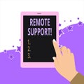 Handwriting text Remote Support. Concept meaning help endusers to solve computer problems and issues remotely. Royalty Free Stock Photo
