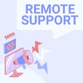 Hand writing sign Remote Support. Conceptual photo help endusers to solve computer problems and issues remotely Monitor Royalty Free Stock Photo