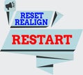 Handwriting text Reset Realign Restart. Concept meaning Life audit will help you put things in perspectives Quadrangular