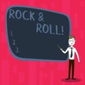 Handwriting text Rock And Roll. Concept meaning Musical Genre Type of popular dance music Heavy Beat Sound.