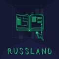 Handwriting text Russland. Concept meaning former empire of eastern Europe and northern Asia Slavic