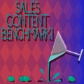 Handwriting text Sales Content Benchmark. Concept meaning Crafting sales enablement content that converts Cocktail Wine