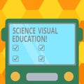 Handwriting text Science Visual Education. Concept meaning Use infographic to understand ideas and concepts Drawn Flat Front View