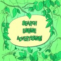 Handwriting text Search Engine Advertising. Concept meaning method of placing an online advertisements Tree Branches Royalty Free Stock Photo