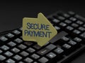 Handwriting text Secure Payment. Business concept Security of Payment refers to ensure of paid even in dispute Royalty Free Stock Photo