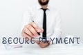 Handwriting text Secure Payment. Business overview Security of Payment refers to ensure of paid even in dispute Royalty Free Stock Photo