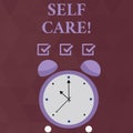 Handwriting text Self Care. Concept meaning practice of taking action preserve or improve ones own health Colorful Round Royalty Free Stock Photo