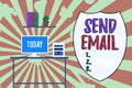 Handwriting text Send Email. Concept meaning the system for using computers to send messages over the internet Desktop Royalty Free Stock Photo