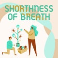 Handwriting text Shorthness Of Breath. Business showcase intense tightening of the airways causing breathing difficulty