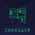 Handwriting text Shredder. Concept meaning machine or other device for shredding something like paper Royalty Free Stock Photo