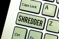 Handwriting text Shredder. Concept meaning machine or other device for shredding something like paper