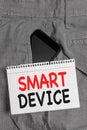 Handwriting text Smart Device. Concept meaning Electronic gadget that able to connect share interact with user