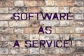 Handwriting text Software As A Service. Concept meaning Mobile apps and technologies assistance support. Royalty Free Stock Photo
