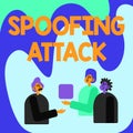 Inspiration showing sign Spoofing Attack. Business approach impersonation of a user, device or client on the Internet