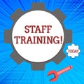 Handwriting text Staff Training. Concept meaning learn specific knowledge improve perforanalysisce in current roles Big Royalty Free Stock Photo