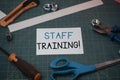 Handwriting text Staff Training. Concept meaning learn specific knowledge improve perforanalysisce in current roles Royalty Free Stock Photo