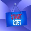 Handwriting text Start Diet. Concept meaning special course food to which demonstrating restricts themselves Colored