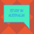 Handwriting text Study In Australia. Concept meaning Graduate from oversea universities great opportunity Blank