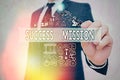 Handwriting text Success Mission. Concept meaning getting job done in perfect way with no mistakes Task made Royalty Free Stock Photo