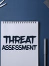 Handwriting text Threat Assessment. Concept meaning determining the seriousness of a potential threat