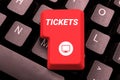 Conceptual display Tickets. Business overview small paper bought to provide access to service or show Royalty Free Stock Photo