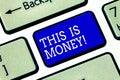 Handwriting text Time Is Money. Concept meaning Better to do things as quickly as possible Do not delay Keyboard key