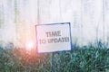 Handwriting text Time To Update. Concept meaning this right moment to make something more modern Plain empty paper attached to a Royalty Free Stock Photo