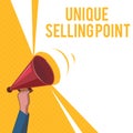 Handwriting text Unique Selling Point. Concept meaning Differentiate a Product Specific Features and Benefits Royalty Free Stock Photo